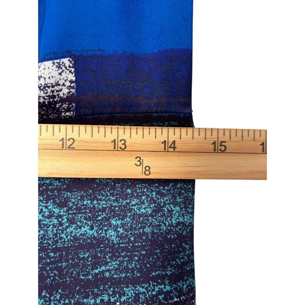 Ann Taylor Dress Petite Size 8P Blue White Geometric Colorblock Sleeveless Maxi‎ - Picture 10 of 12